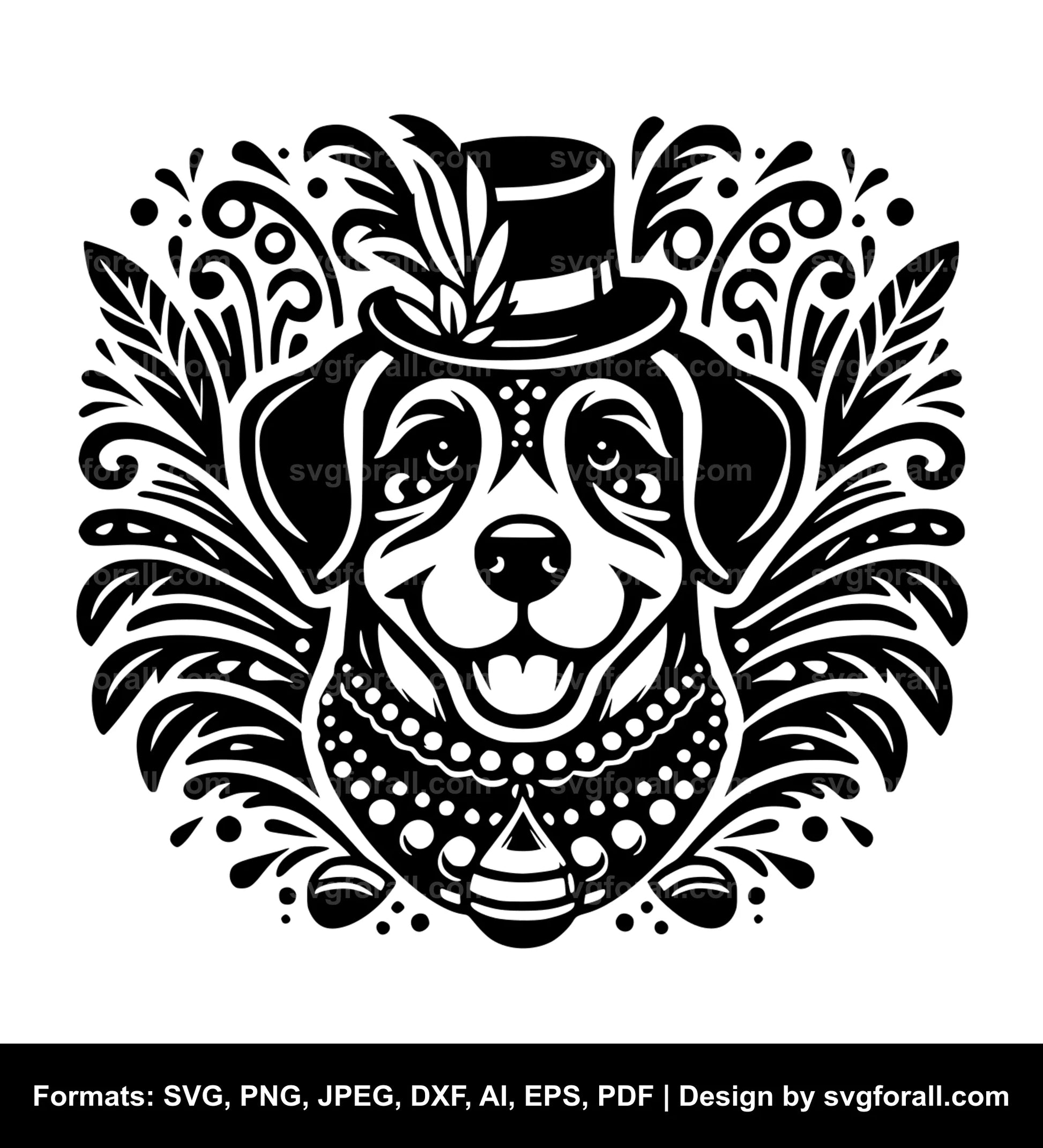 Mardi Gras Dog SVG Vector