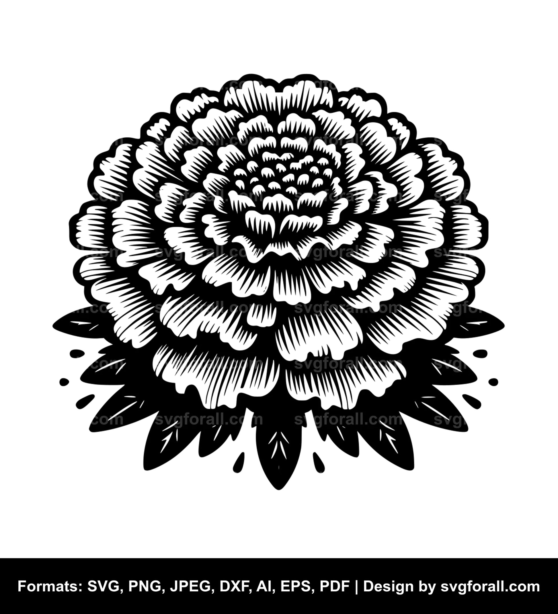 Marigold Flower Cricut SVG