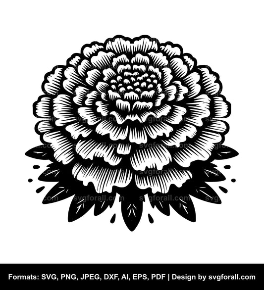 Marigold Flower Cricut SVG