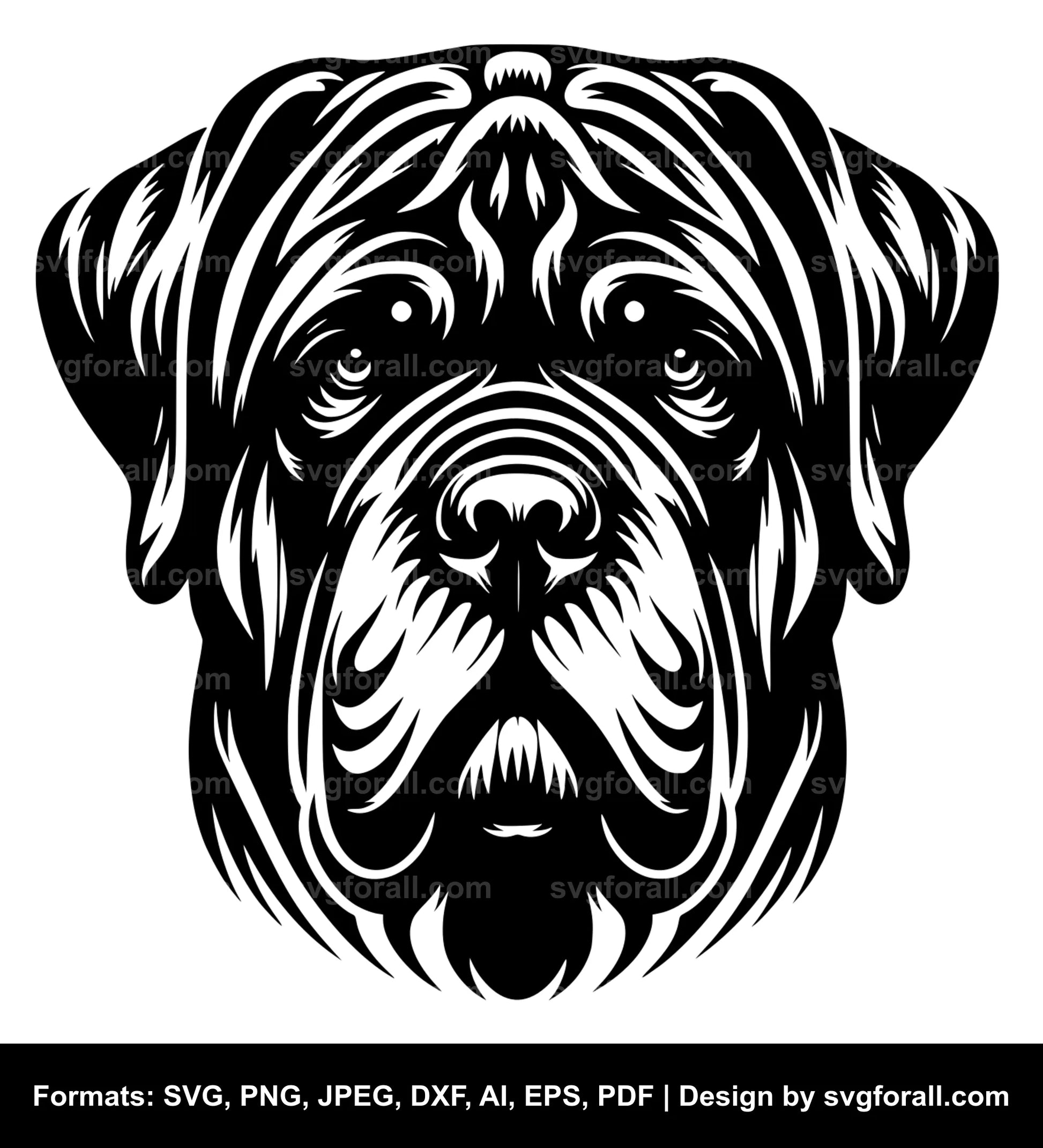 Mastiff Dog Black SVG