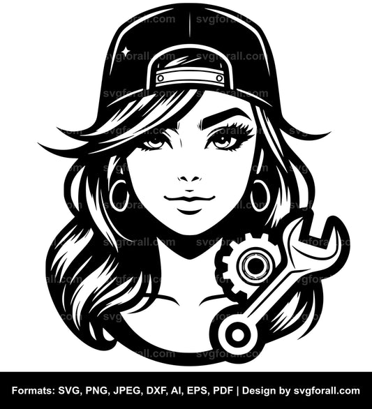 Mechanic Girl Cricut SVG