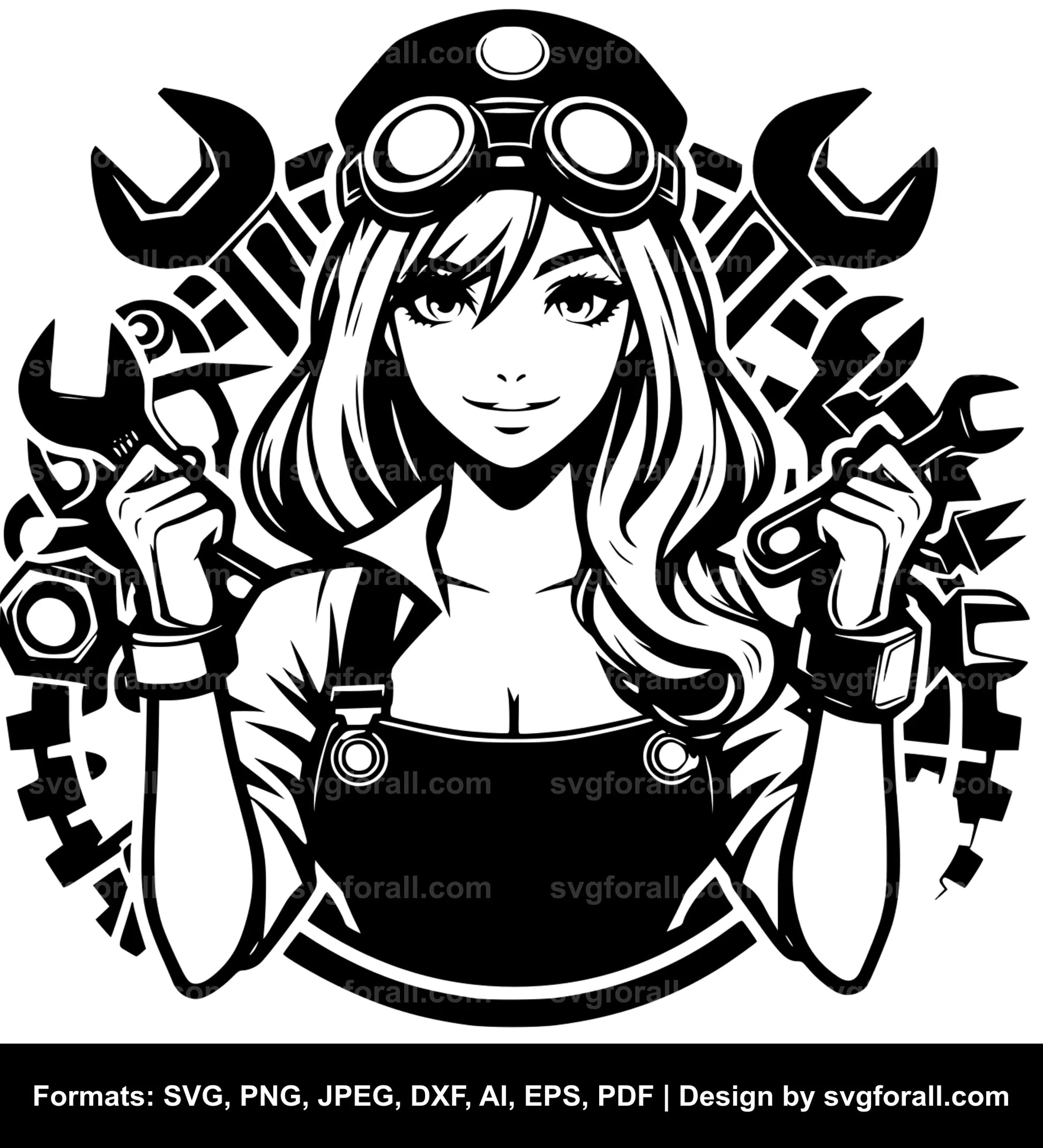 Mechanic Girl SVG Design