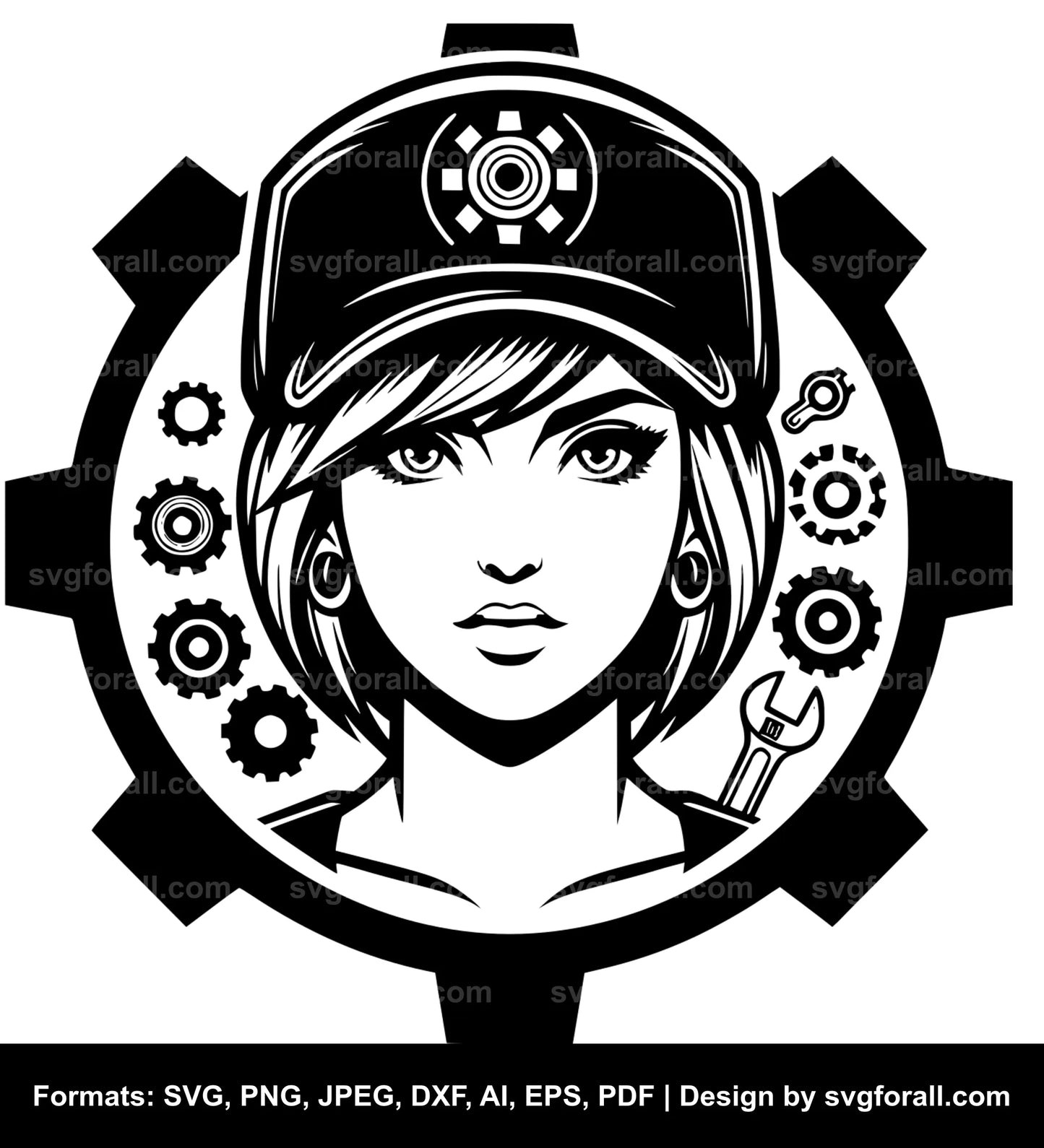 Mechanic Girl SVG PNG