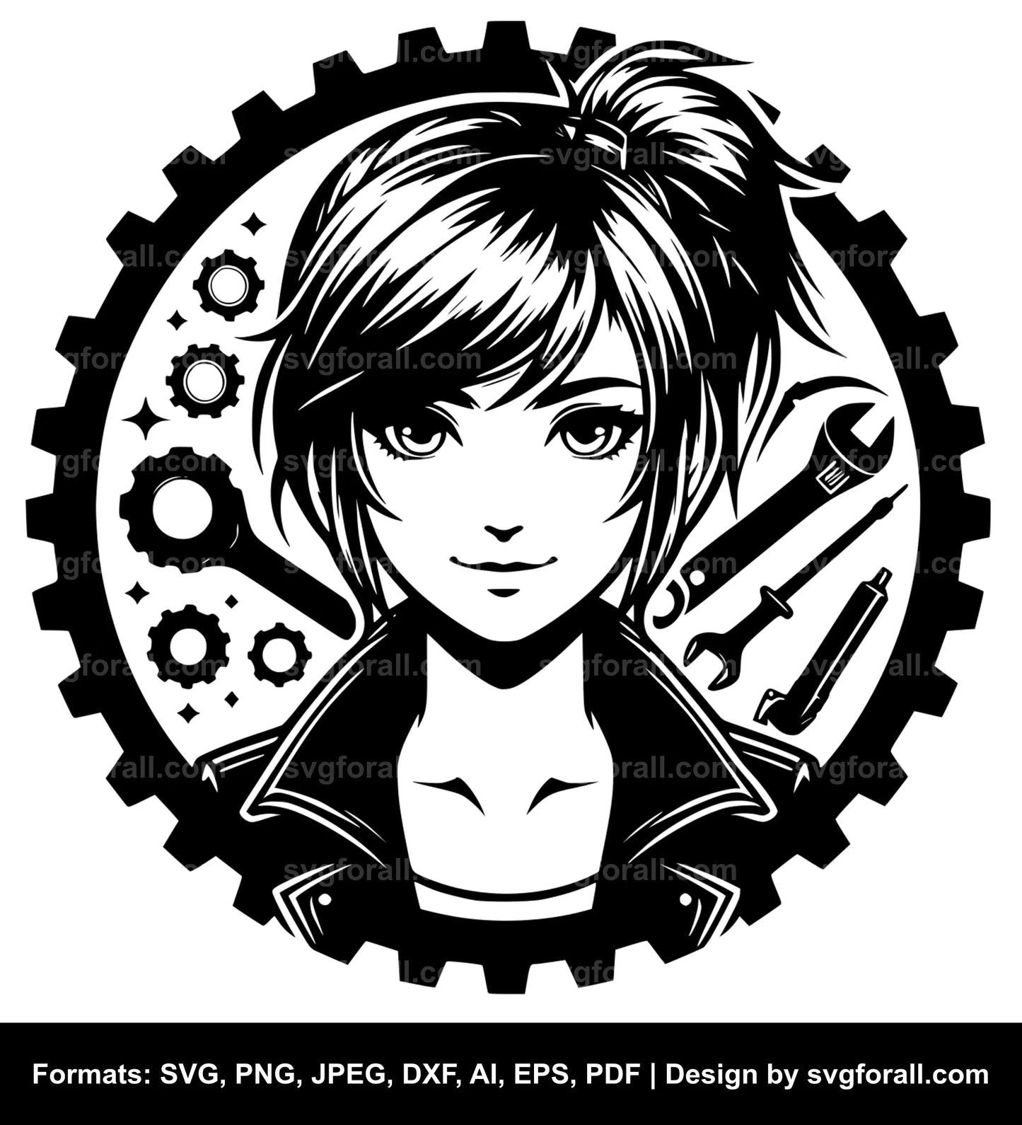 Mechanic Girl Vector SVG