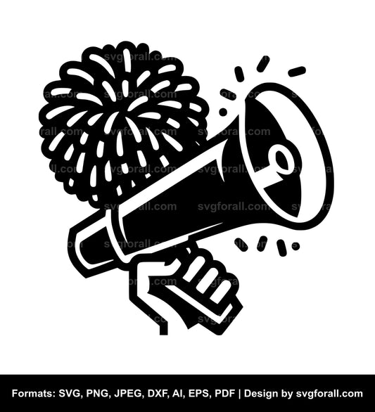 Megaphone And Pom Pom SVG File