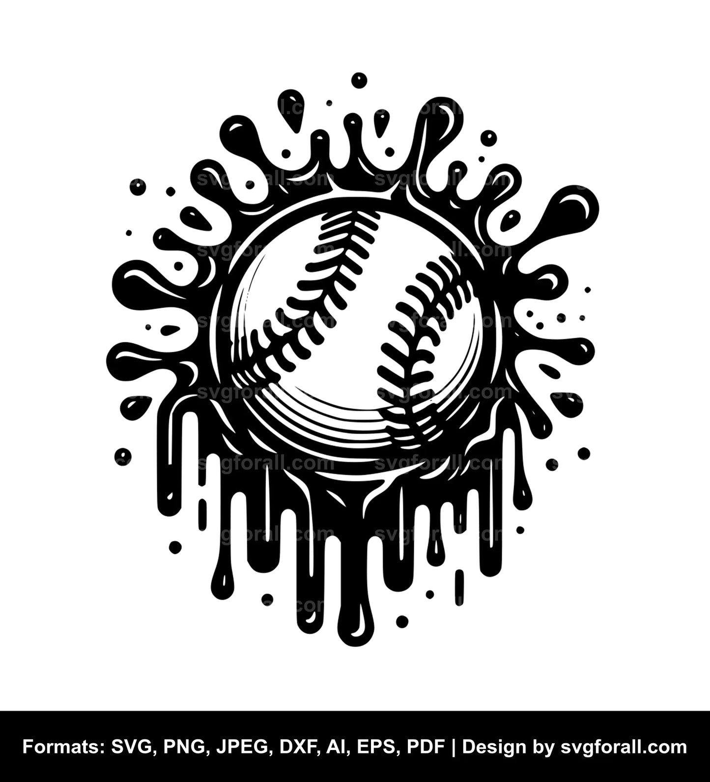 Melting Baseball Cricut SVG