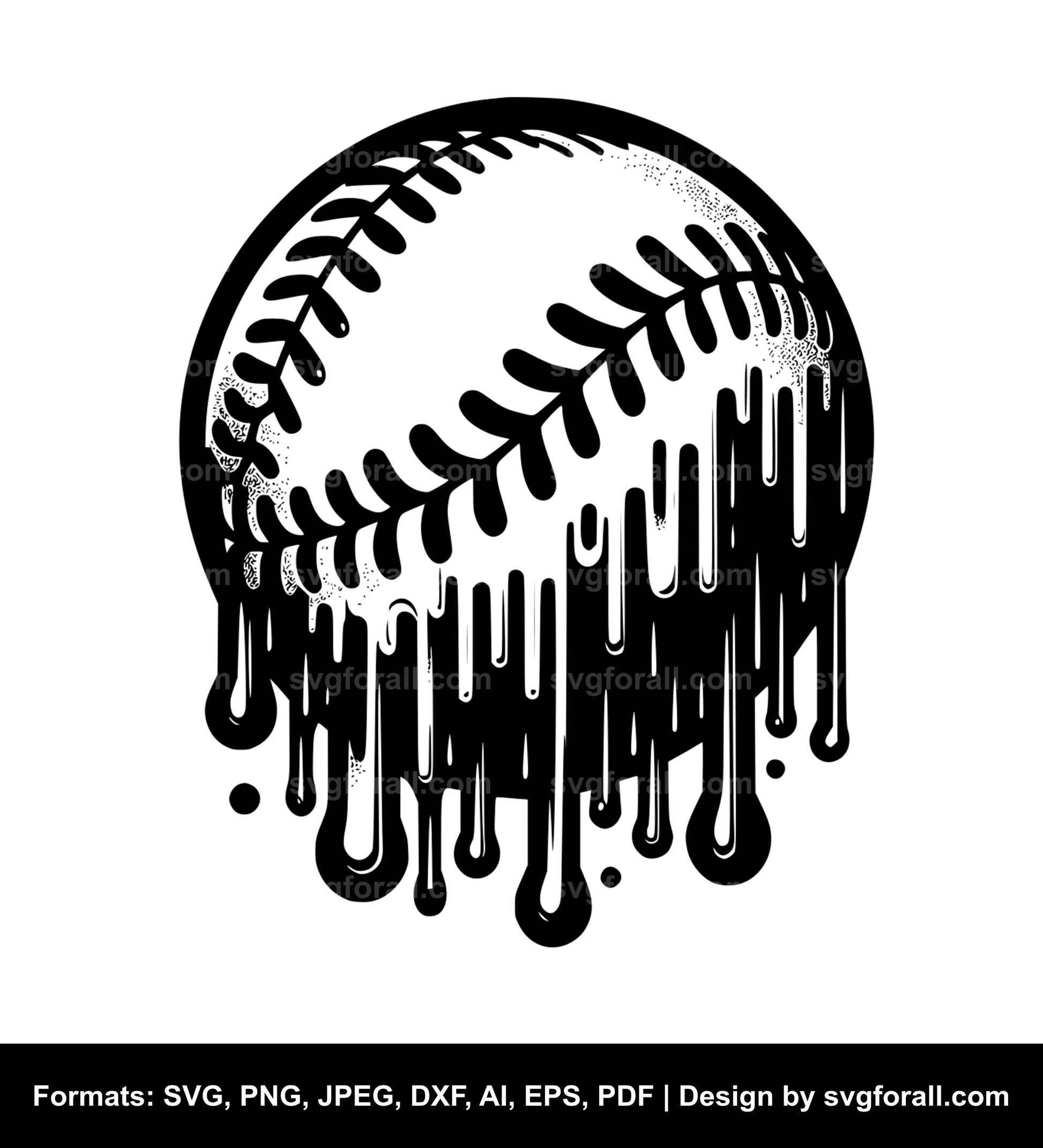 Melting Baseball SVG Design