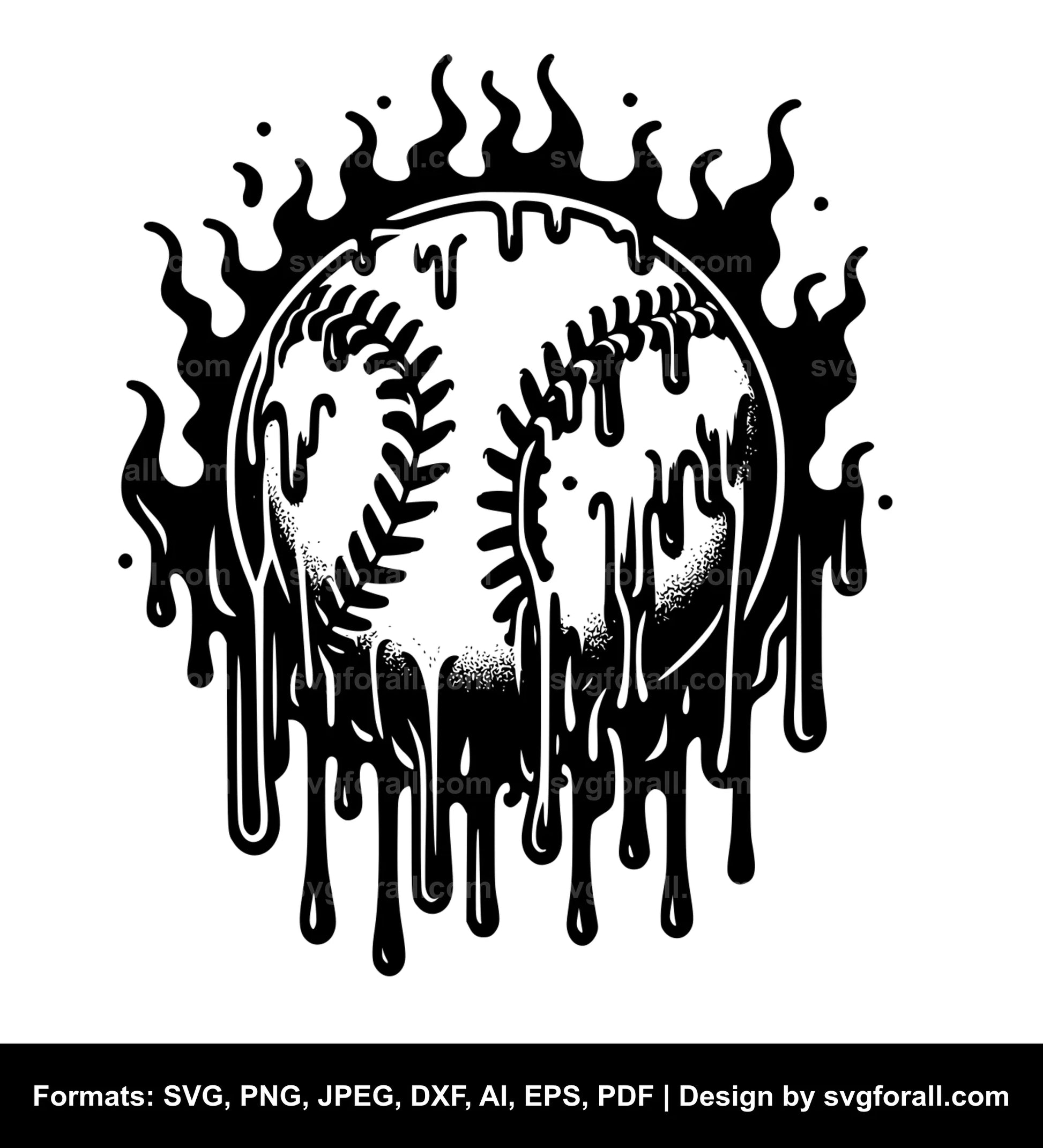 Melting Baseball SVG File