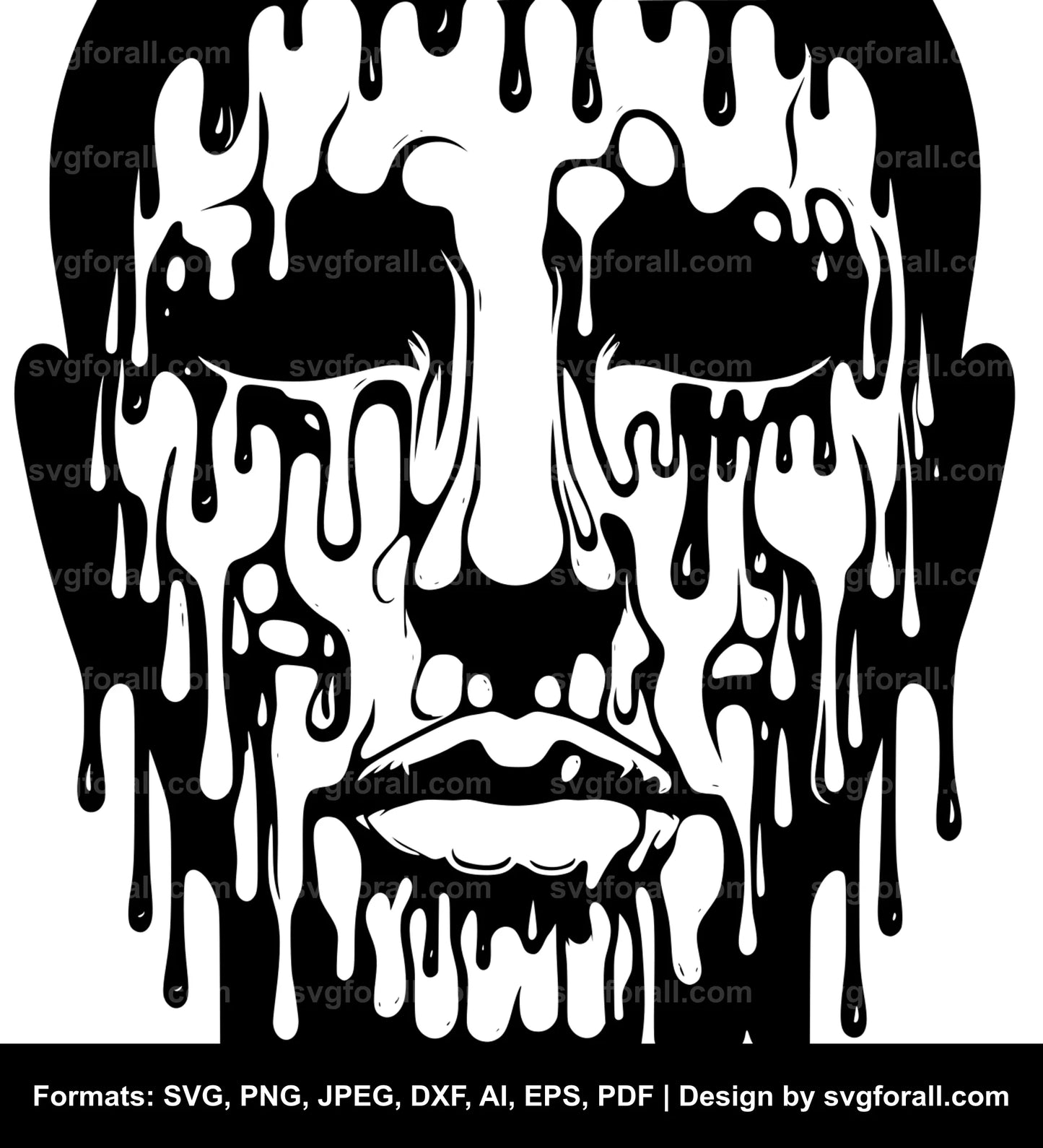 Melting Face SVG Clip Art