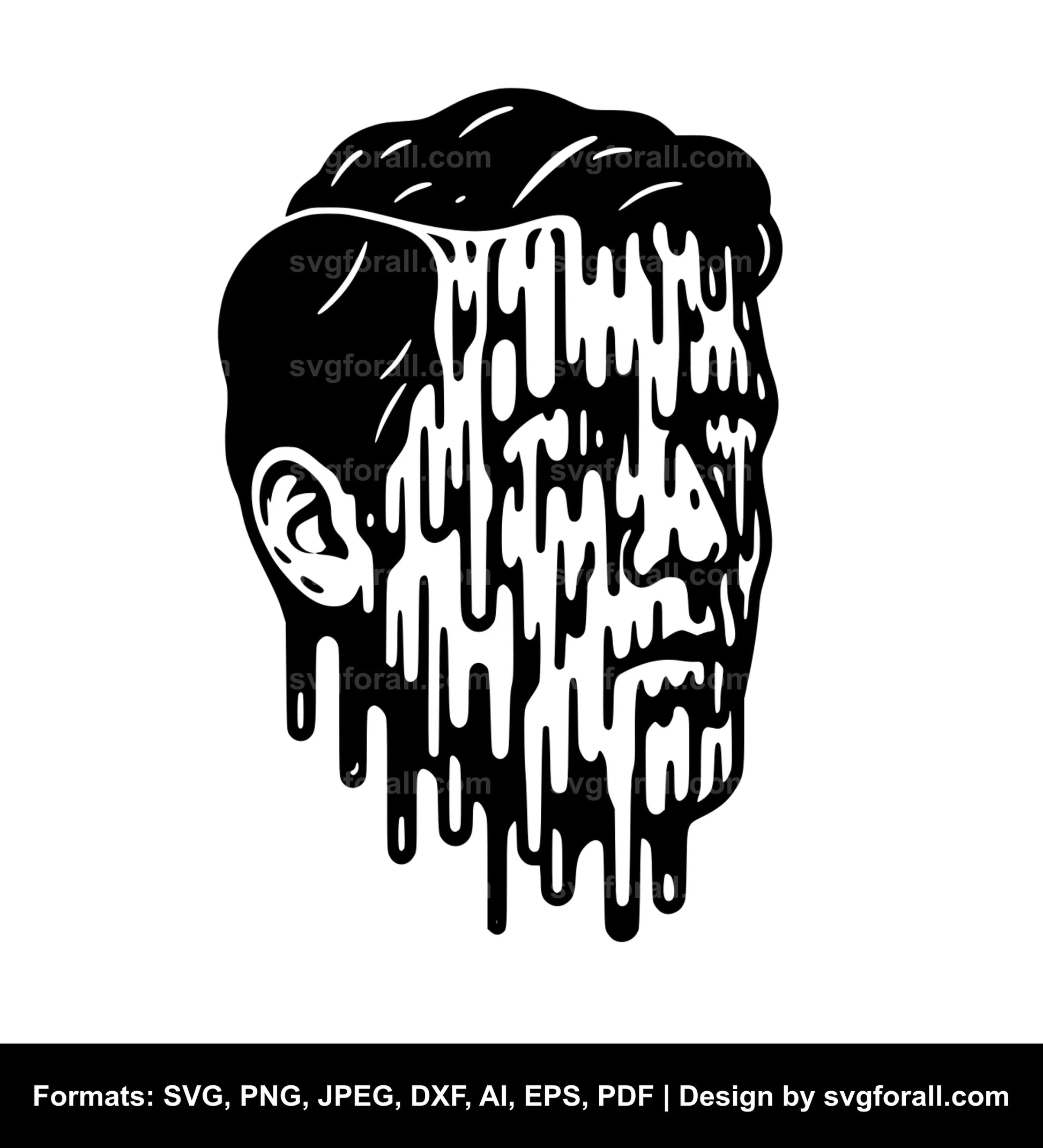 Melting Face SVG Cut File