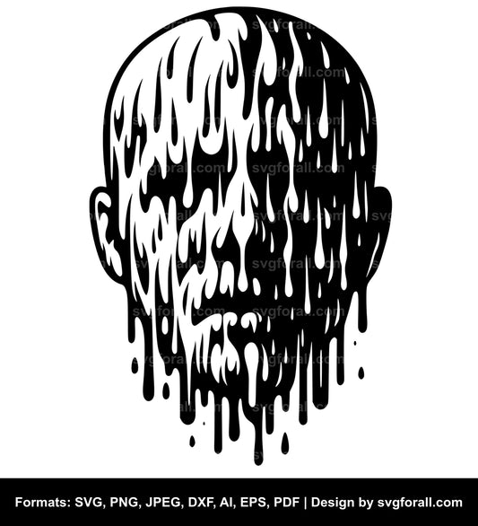 Melting Face SVG Design