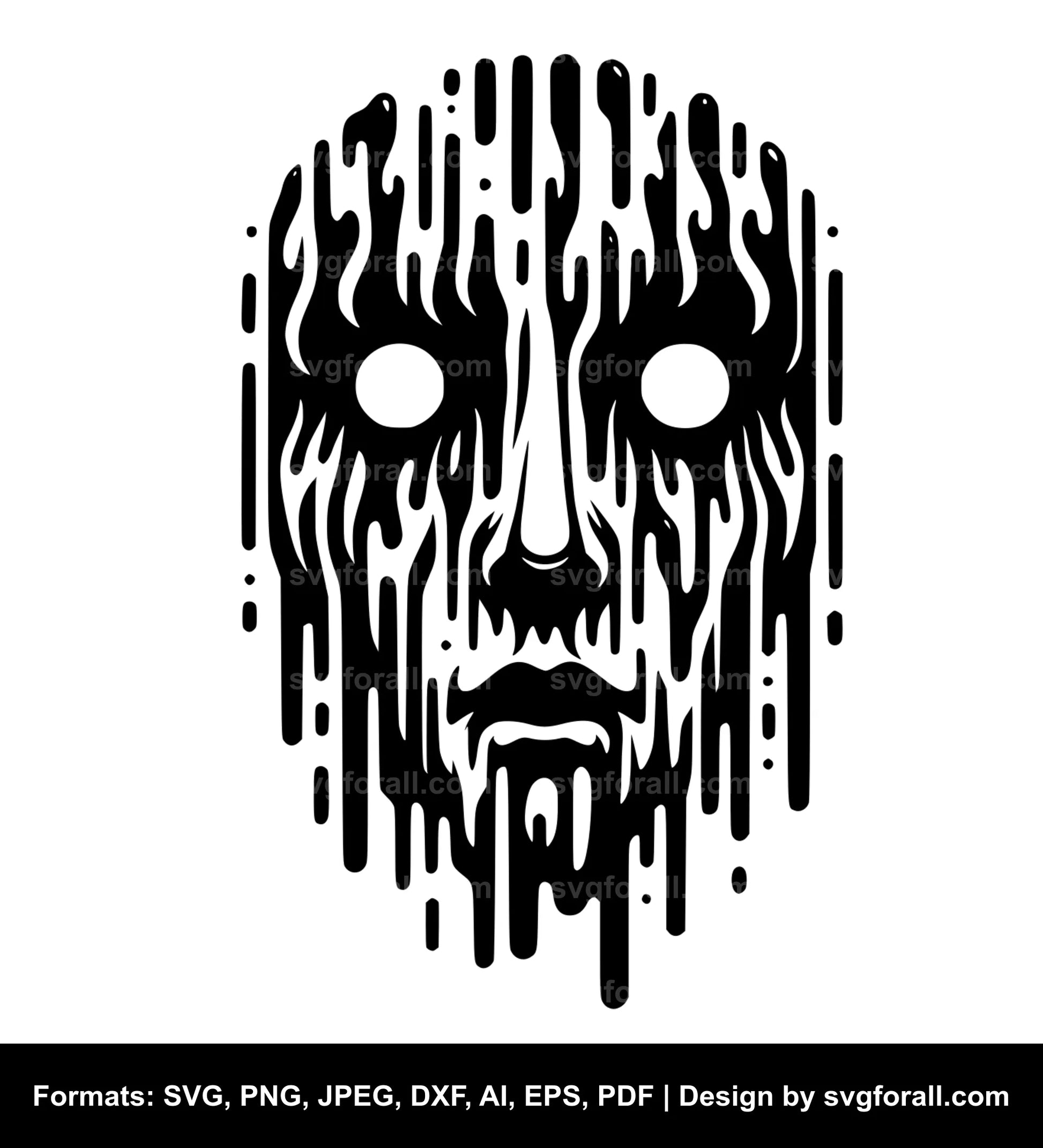 Melting Face SVG File