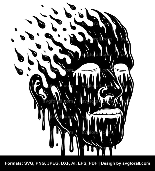 Melting Face SVG Vector