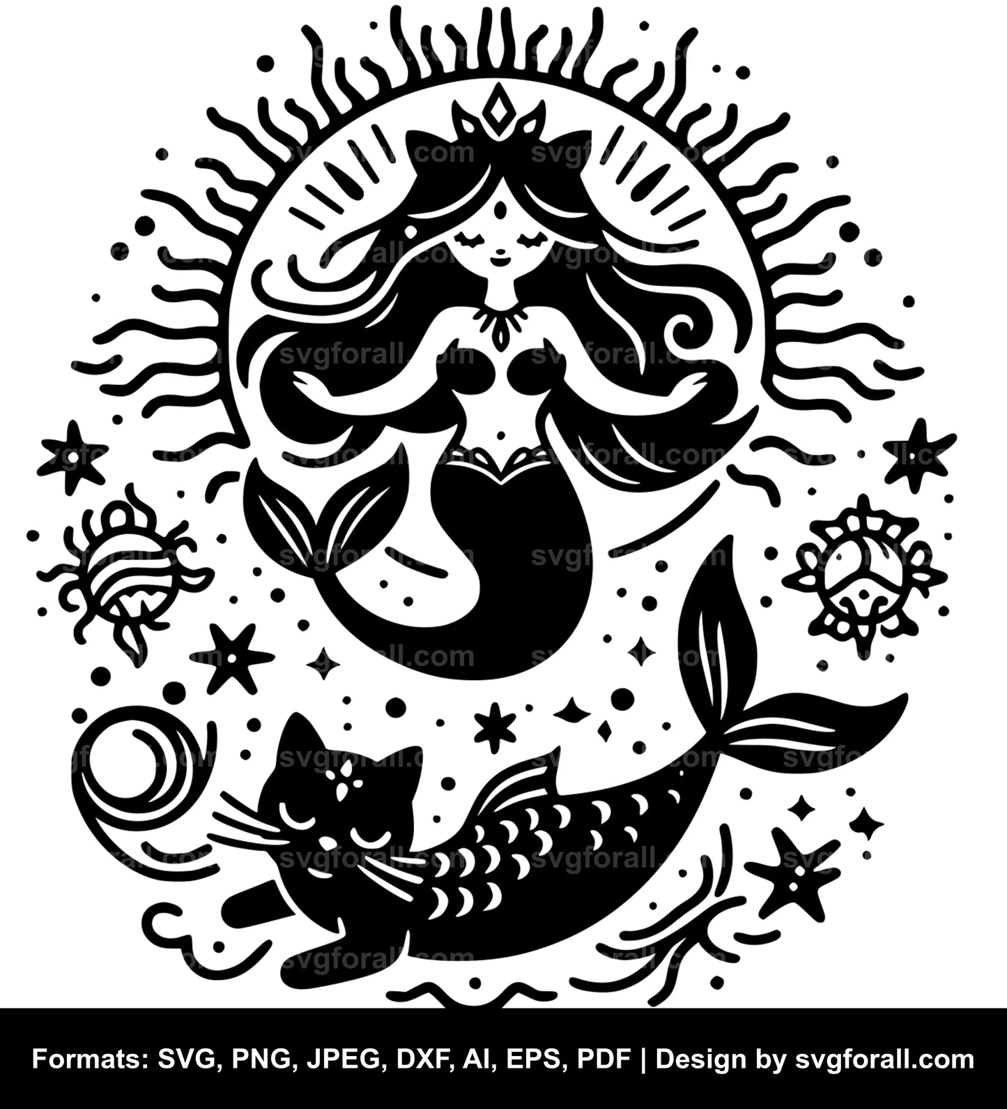 Mermaid Cat SVG