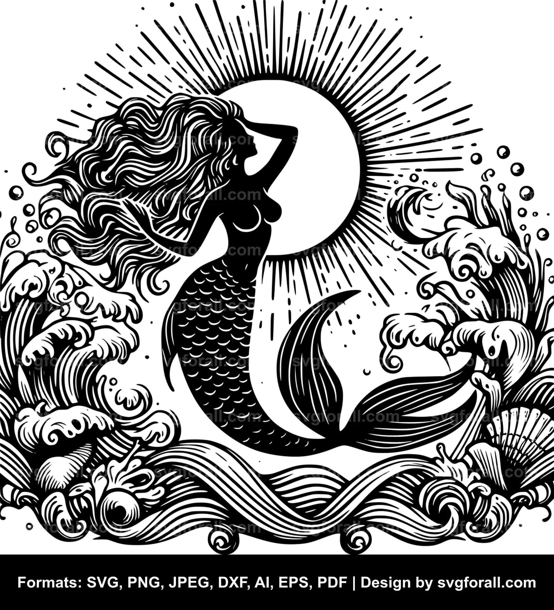 Mermaid SVG PNG