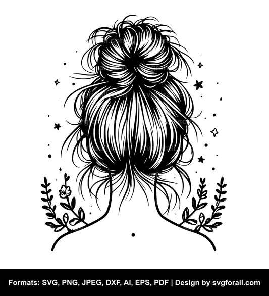 Messy Bun SVG