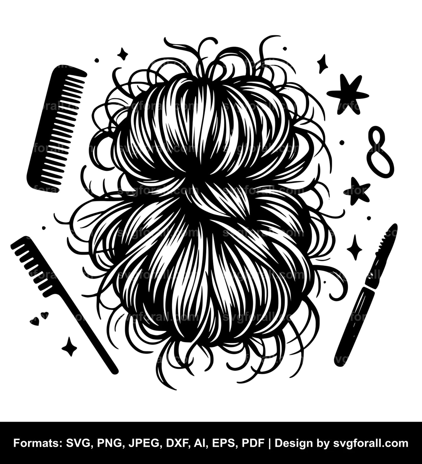 Messy Bun SVG File