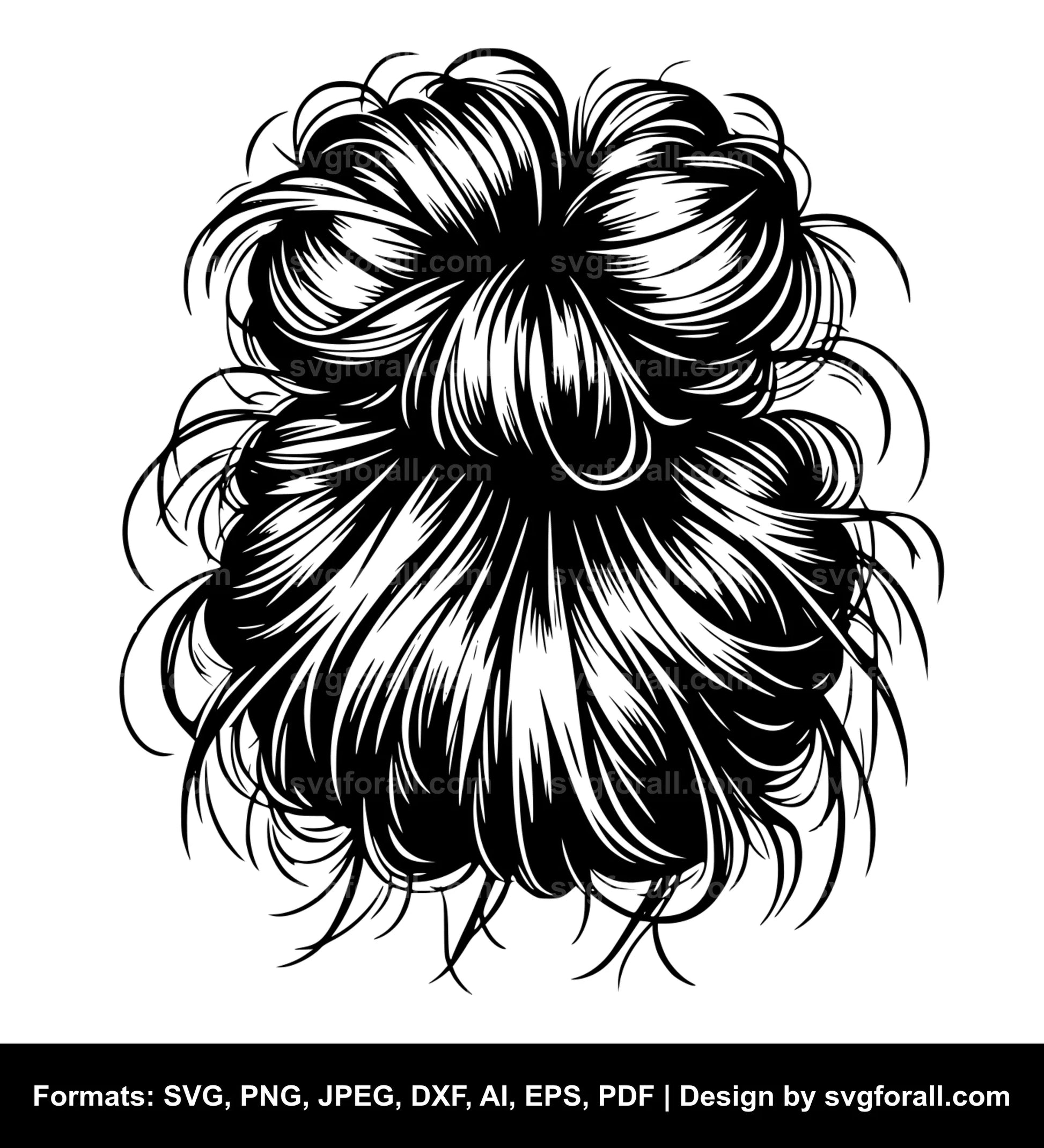 Messy Bun SVG PNG