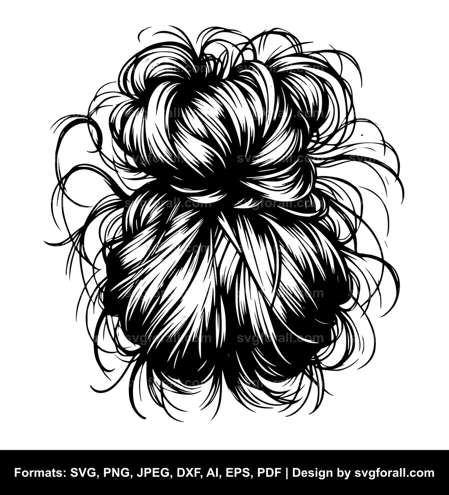 Messy Bun SVG Vector