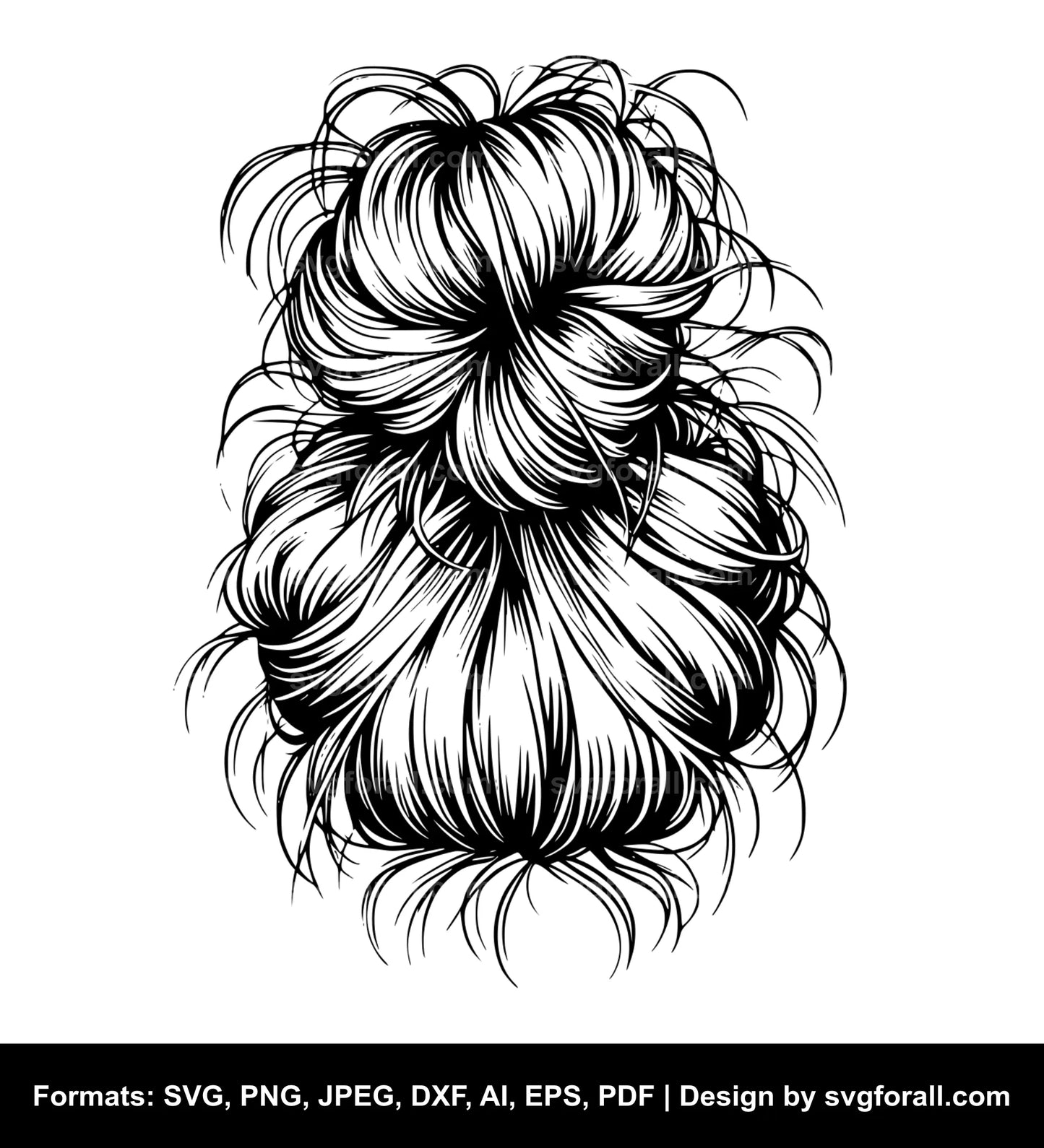 Messy Bun Vector SVG