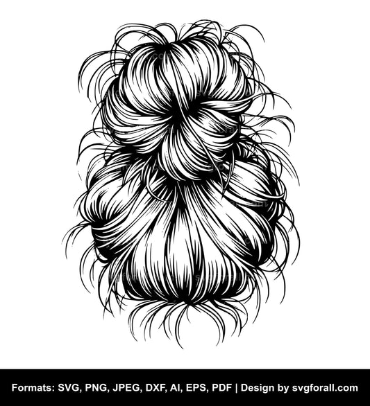 Messy Bun Vector SVG