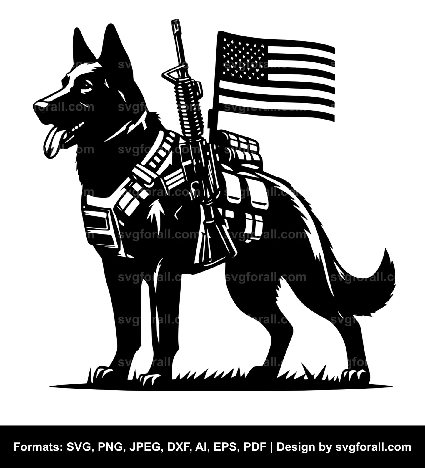 Military Dog Cricut SVG