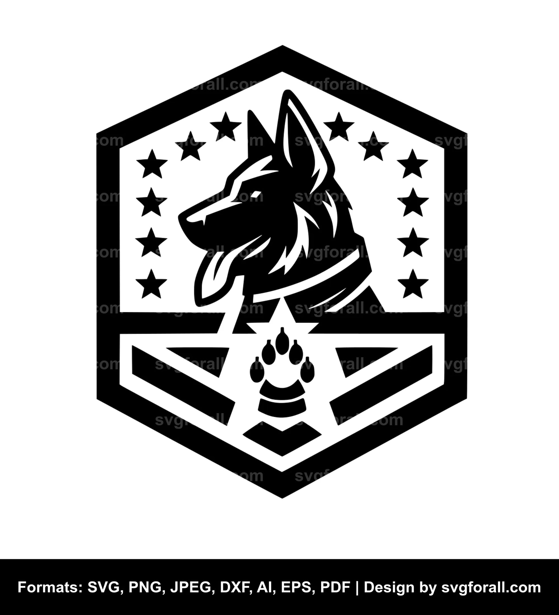 Military Dog SVG Design