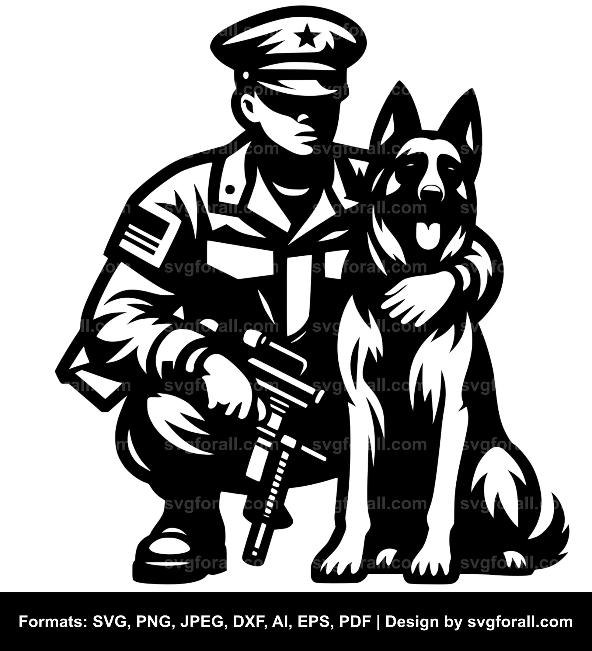 Military Dog SVG Vector