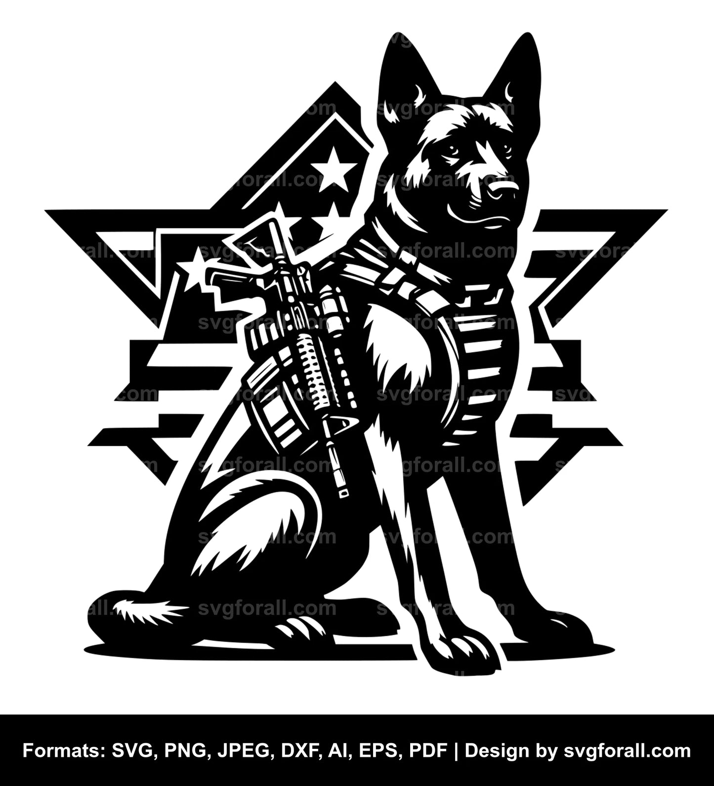 Military Dog Vector SVG