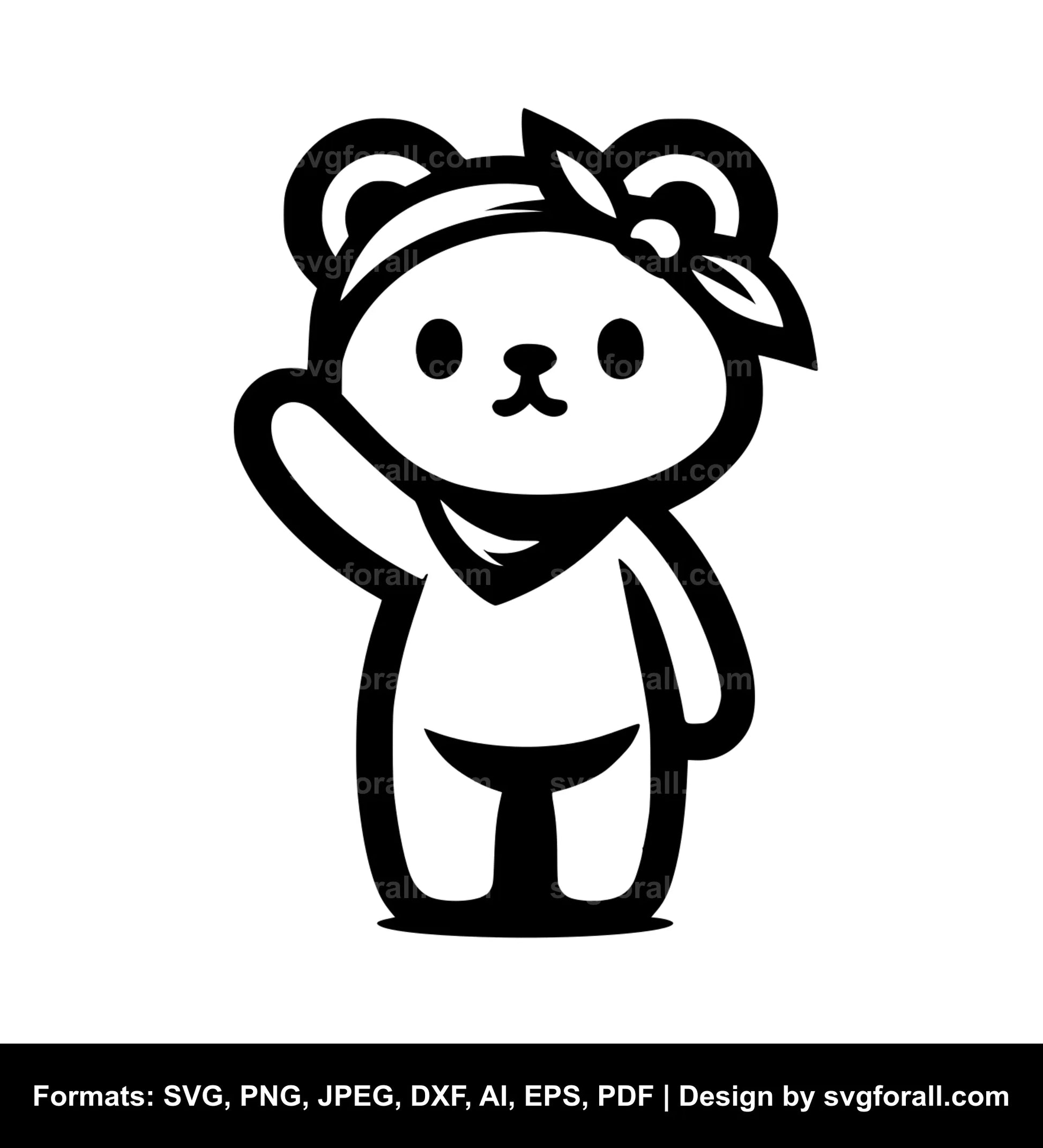 Mimi Bear Black SVG