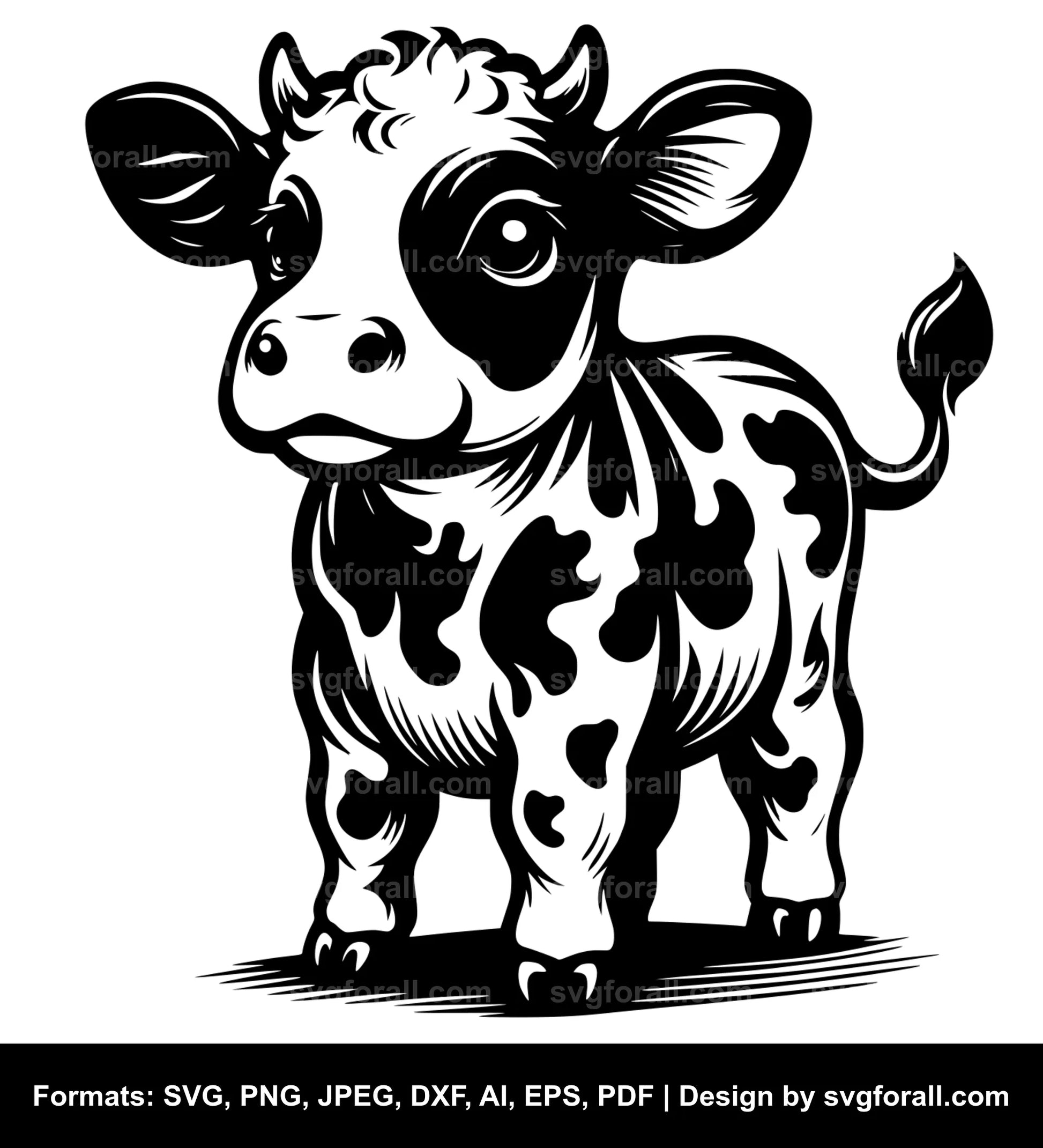 Mini Cow Black SVG