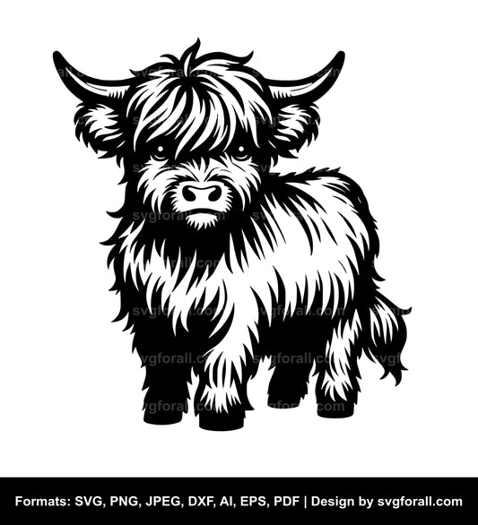 Mini Highland Cow SVG File