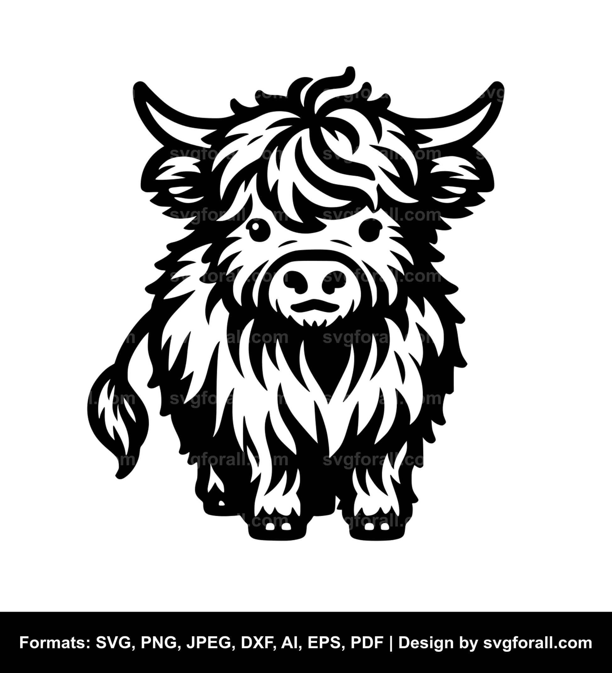 Mini Highland Cow SVG PNG