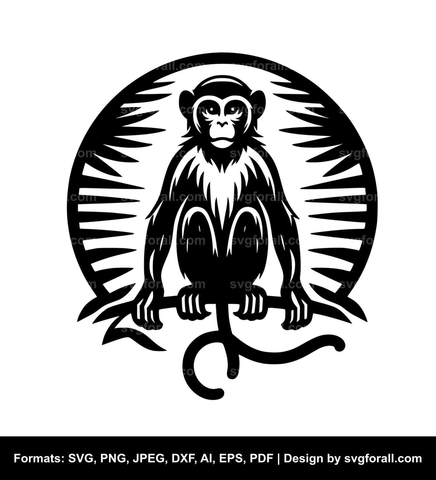 Monkey Black SVG