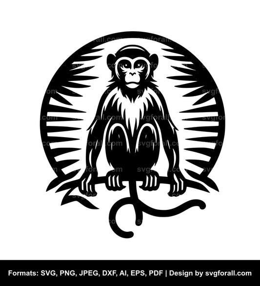 Monkey Black SVG