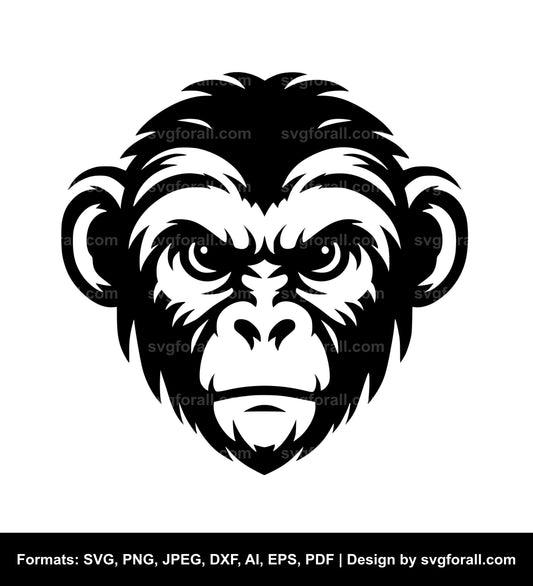 Monkey Face SVG Design