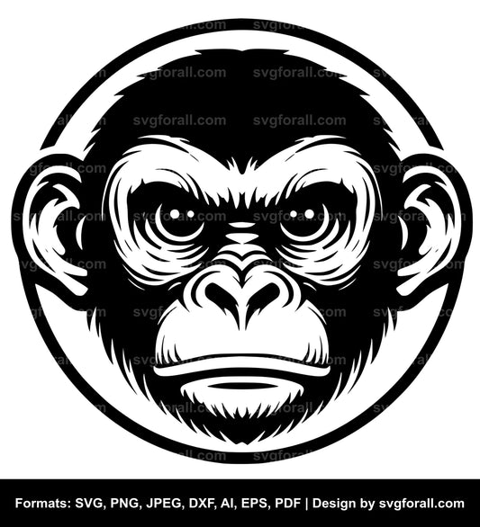 Monkey Face SVG Vector