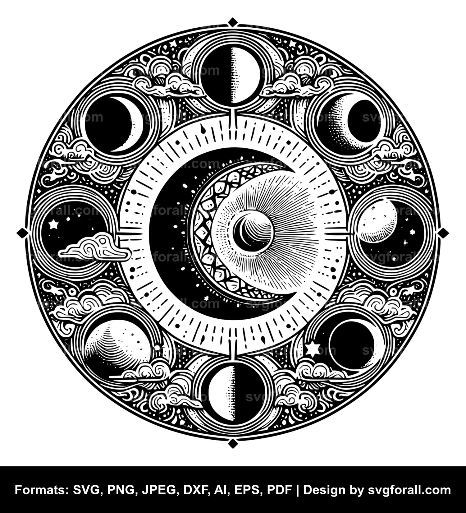 Moon Phases SVG Vector