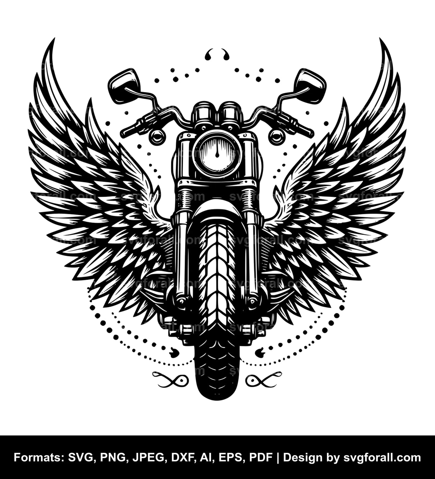 Motorcycle With Angel Wings SVG