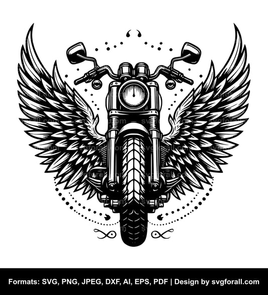 Motorcycle With Angel Wings SVG