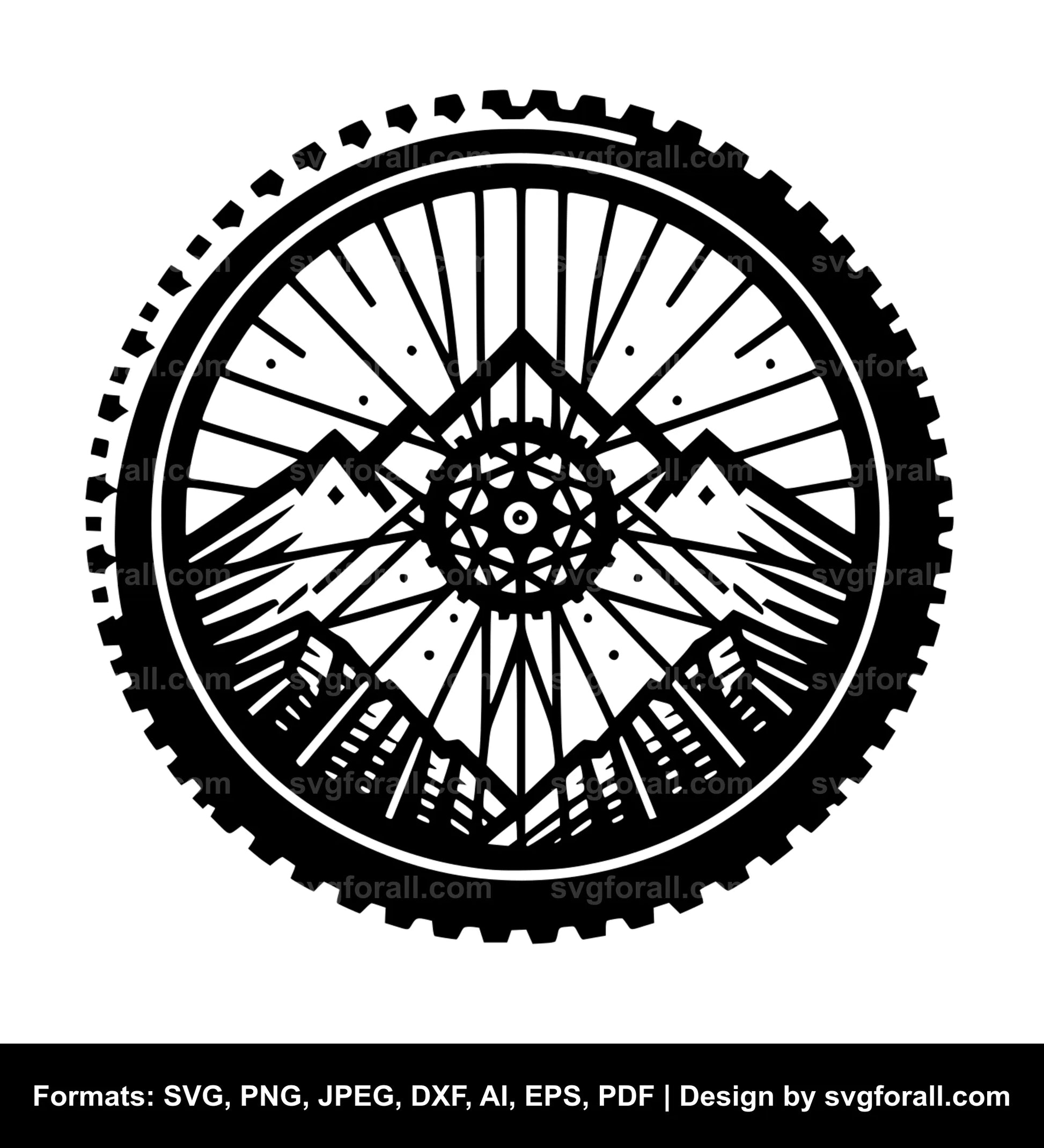 Mountain Bike Black SVG PNG