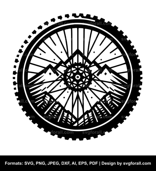 Mountain Bike Black SVG PNG