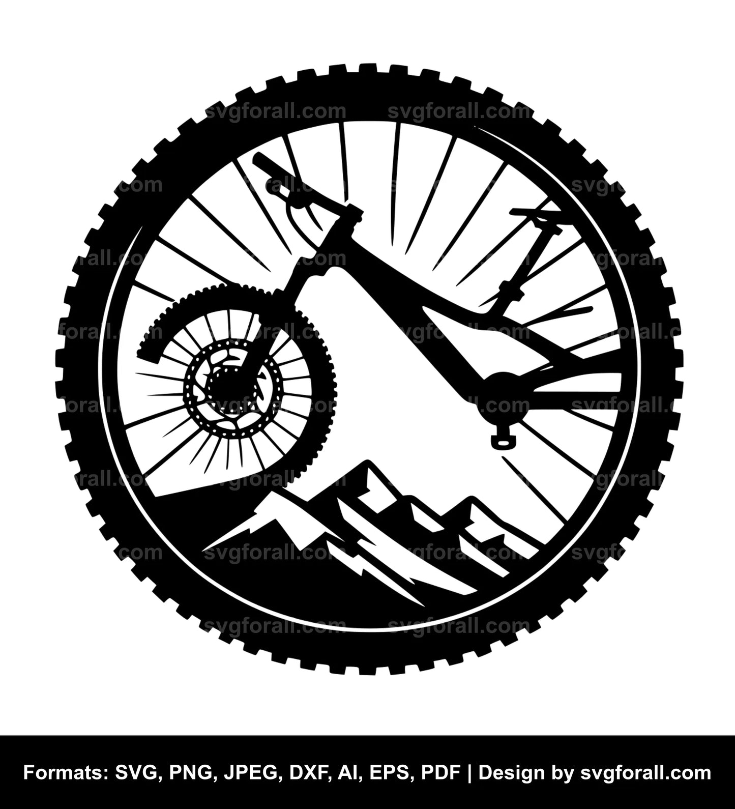 Mountain Bike Clipart SVG Design