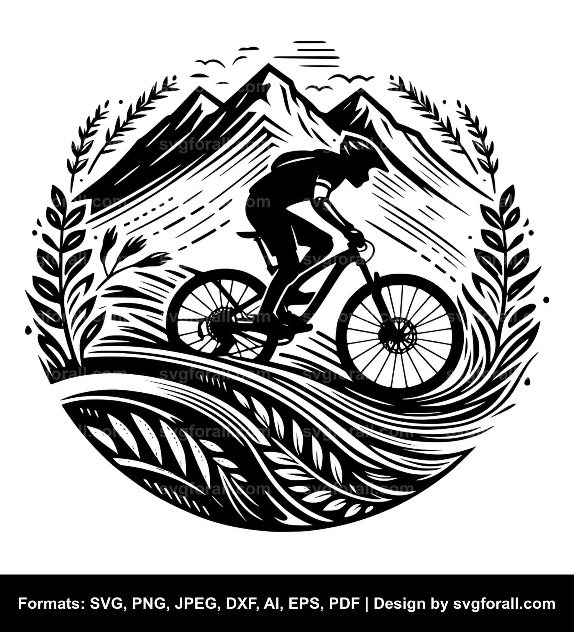 Mountain Bike Race Black SVG