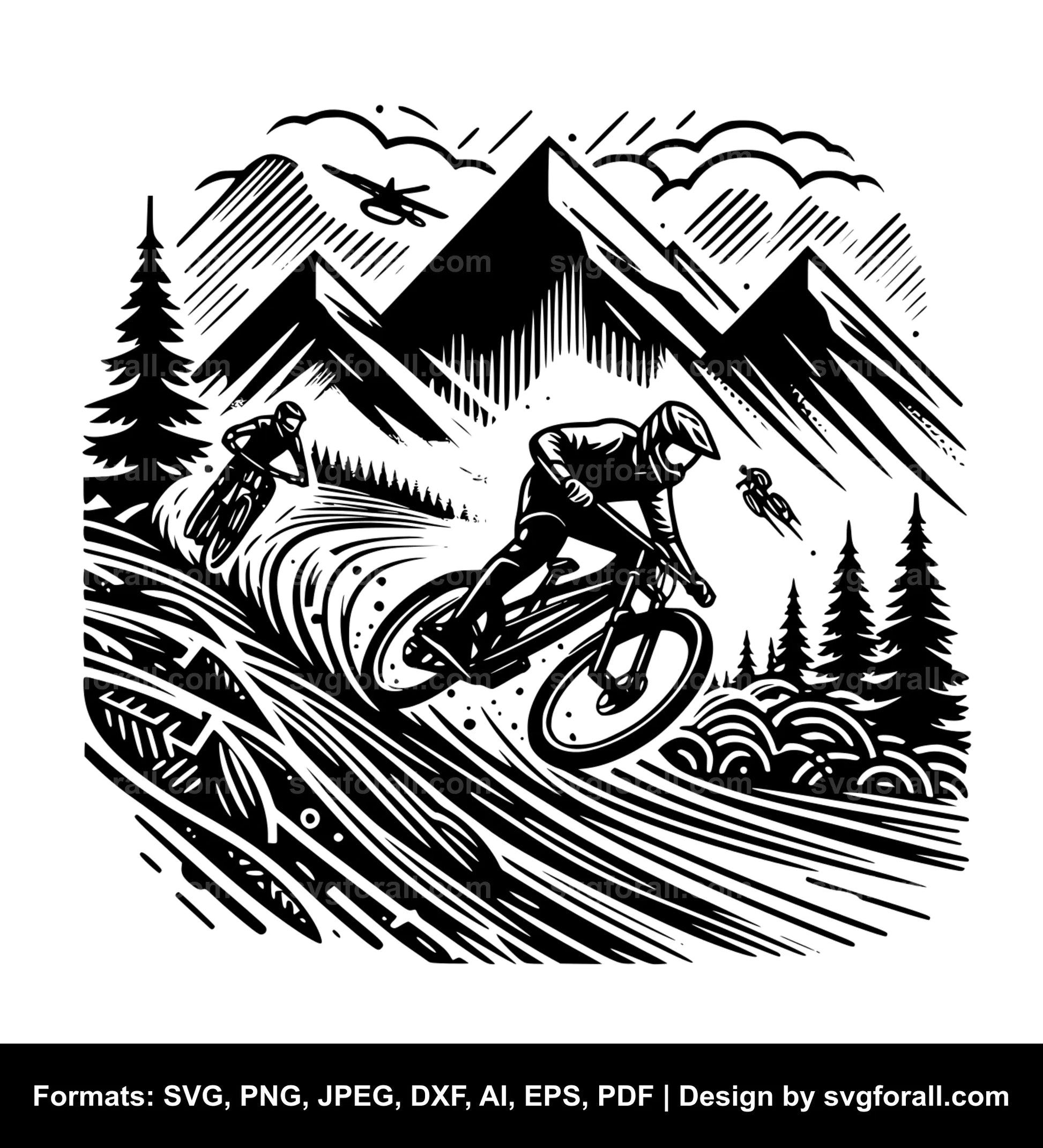 Mountain Bike Race Cricut SVG