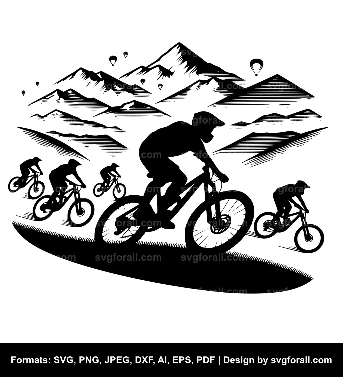 Mountain Bike Race SVG Design