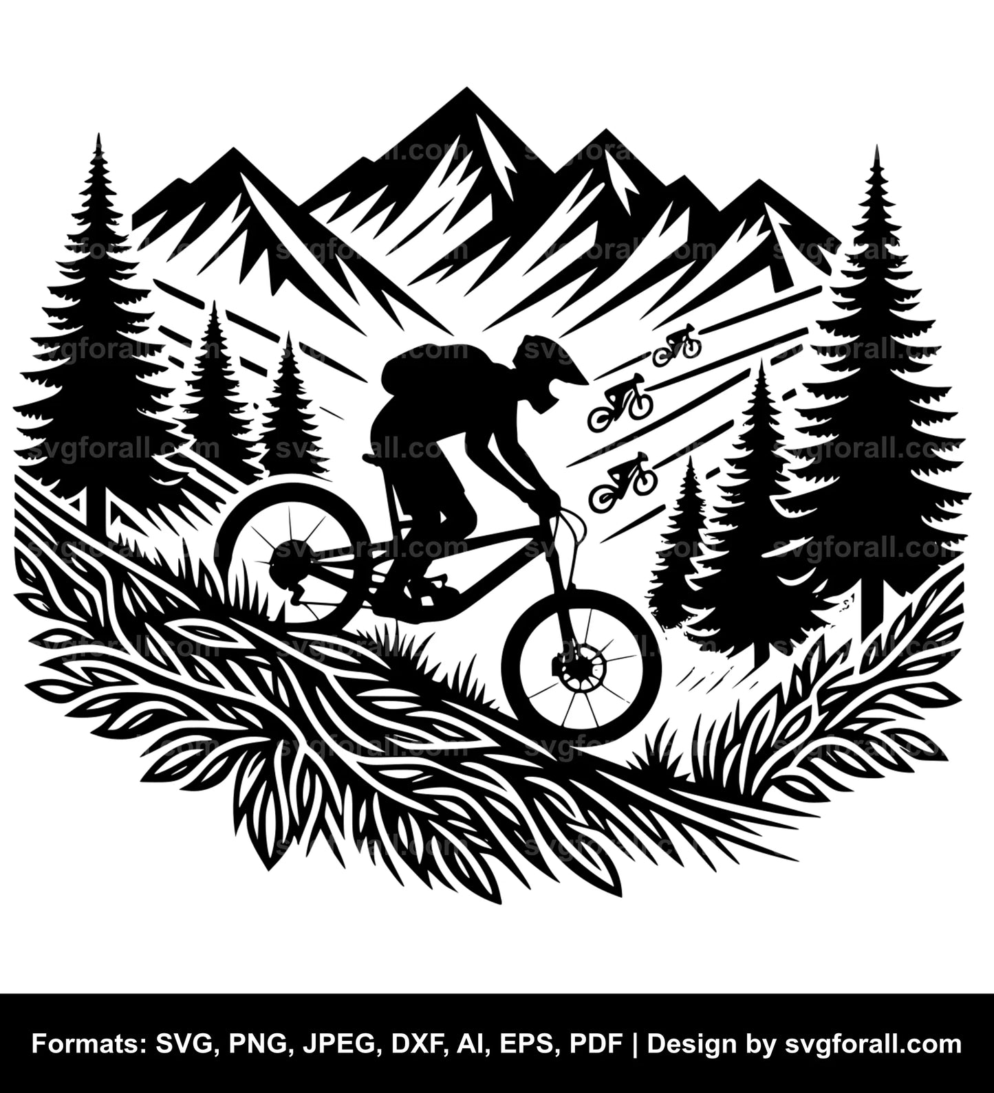 Mountain Bike Race SVG PNG