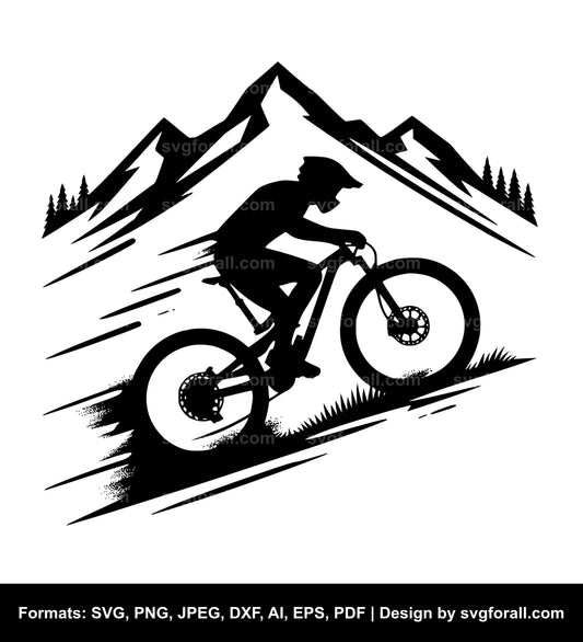 Mountain Bike Race SVG Vector