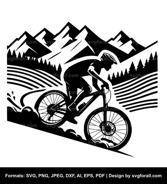 Mountain Bike Race Vector SVG