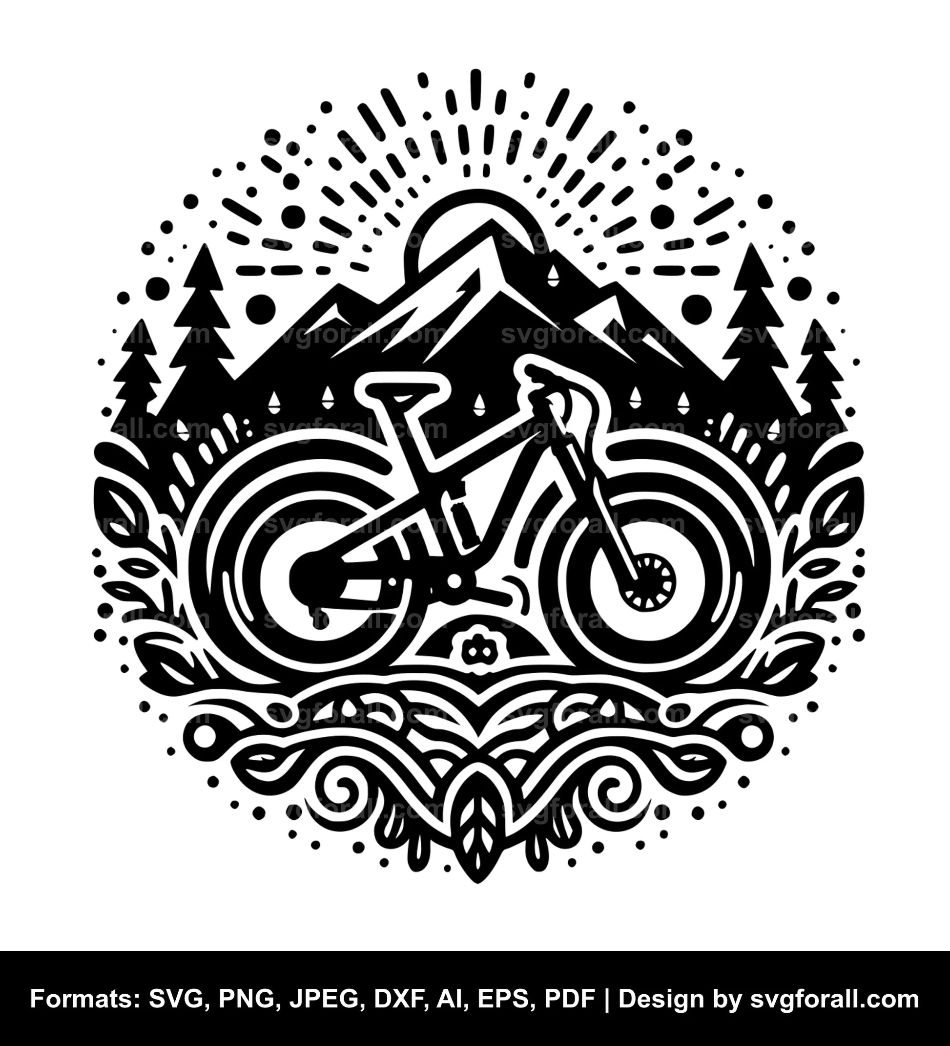 Mountain Bike SVG - For Cricut